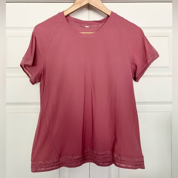 lululemon athletica Tops - {Lululemon} Find Focus Short Sleeve Tee in Cherry Tint - Womens 6